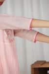 Beige_Pink Kurta Pure Mul Chanderi Embroidered Floral Yoke Pant Set _at_Aza_Fashions