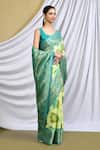 Khwaab by Sanjana Lakhani_Green Silk Woven Banarasi Saree With Running Blouse_Online_at_Aza_Fashions
