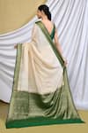 Shop_Khwaab by Sanjana Lakhani_Off White Moonga Silk Woven Banarasi Saree With Running Blouse_at_Aza_Fashions