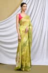 Khwaab by Sanjana Lakhani_Multi Color Silk Woven Banarasi Floral Pattern Saree With Running Blouse_Online_at_Aza_Fashions