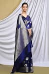 Khwaab by Sanjana Lakhani_Blue Silk Woven Banarasi Saree With Running Blouse_Online_at_Aza_Fashions