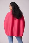 Shop_Scarlet Sage_Pink 100% Polyester Plain Turtle Neck Sloane Batwing Sleeve Top  _at_Aza_Fashions