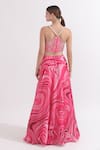 Shop_OMAL SINDWANI_Pink Satin Georgette Printed Hand Embroidered Blouse Lehenga Set _at_Aza_Fashions