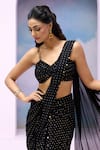 Shop_Silky Bindra x AZA_Black Georgette Embroidered Sequins Kylo Pre-draped Saree With Ruched Blouse 