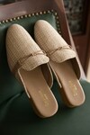 Coral Haze_Beige Ozan Loop Weave Pattern Jacquard Mules_Online_at_Aza_Fashions