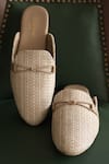 Buy_Coral Haze_Beige Ozan Loop Weave Pattern Jacquard Mules_Online_at_Aza_Fashions