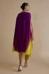 Shop_Keith Gomes_Purple Silk Organza Embroidery Cutdana Sequin Ombre Kaftan Dress _at_Aza_Fashions