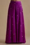 Keith Gomes_Purple Silk Organza Embroidery Thread Sequin Work Kurta And Palazzo Set _Online_at_Aza_Fashions