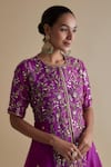 Shop_Keith Gomes_Purple Silk Organza Embroidery Thread Sequin Work Kurta And Palazzo Set _Online_at_Aza_Fashions