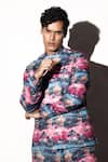 Mr. Ajay Kumar_Multi Color 100% European Linen Printed Nivas Waistcoat  _Online_at_Aza_Fashions