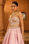 Sheetal Batra_Pink Blouse And Lehenga Raw Silk Embroidered Kashmiri Tilla Razana Set _at_Aza_Fashions