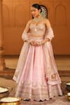 Buy_Sheetal Batra_Pink Blouse And Lehenga Raw Silk Embroidered Kashmiri Tilla Razana Set _at_Aza_Fashions