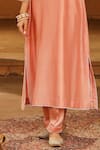 Sheetal Batra_Pink Kurta - Chanderi Bottom - Satin Sanvi Work And Salwar Set _Online_at_Aza_Fashions