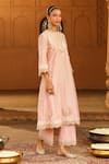 Buy_Sheetal Batra_Pink Kurta And Palazzo Silk Chanderi Embroidered Kashmiri Yasna Set _Online_at_Aza_Fashions