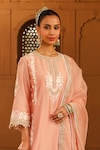 Sheetal Batra_Pink Kurta And Palazzo Silk Chanderi Embroidered Yasna Neck Set _Online_at_Aza_Fashions