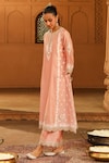 Buy_Sheetal Batra_Pink Kurta And Palazzo Silk Chanderi Embroidered Yasna Neck Set 