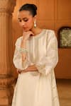 Buy_Sheetal Batra_Ivory Kurta And Palazzo Silk Chanderi Embroidered Kashmiri Yusra Set _Online_at_Aza_Fashions