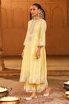 Buy_Sheetal Batra_Yellow Kurta And Palazzo Silk Chanderi Embroidered Yusra A-line Set _Online_at_Aza_Fashions