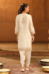 Shop_Sheetal Batra_Ivory Kurta Silk Chanderi Placement Anika With Dhoti Pant _at_Aza_Fashions