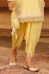 Sheetal Batra_Yellow Kurta Silk Chanderi Placement Anika With Dhoti Pant _Online_at_Aza_Fashions