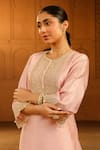 Shop_Sheetal Batra_Pink Kurta Silk Chanderi Placement Embroidery Kashmiri Arisa With Salwar _Online_at_Aza_Fashions