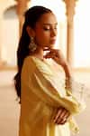 Shop_Sheetal Batra_Yellow Kurta Silk Chanderi Placement Ashira With Salwar _Online_at_Aza_Fashions