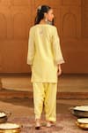 Shop_Sheetal Batra_Yellow Kurta Silk Chanderi Placement Ashira With Salwar _at_Aza_Fashions