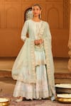 Buy_Sheetal Batra_Green Kurta And Sharara - Silk Chanderi Embroidery Ayda Set _at_Aza_Fashions