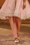 Buy_Sheetal Batra_Pink Anarkali Silk Chanderi Embroidery Kashmiri Tilla V Fajr Short Salwar Set _Online_at_Aza_Fashions