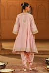 Shop_Sheetal Batra_Pink Anarkali Silk Chanderi Embroidery Fajr Short Salwar Set _at_Aza_Fashions