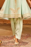 Buy_Sheetal Batra_Green Anarkali Silk Chanderi Embroidery Fajr Short Salwar Set _Online_at_Aza_Fashions