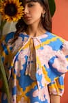 Buy_ZiP by Payal & Zinal_Multi Color Cotton Printed Abstract Round Sunflower Dress _Online_at_Aza_Fashions