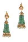 Buy_Riana Jewellery_Green Rajasthani Peacock Tassel Jhumkas _at_Aza_Fashions