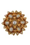 Shop_Riana Jewellery_White Pearls, Stones, Mirrors Jadtar Embellished Ring _at_Aza_Fashions