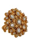 Riana Jewellery_White Pearls, Stones, Mirrors Jadtar Embellished Ring _Online_at_Aza_Fashions