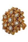 Buy_Riana Jewellery_White Pearls, Stones, Mirrors Jadtar Embellished Ring _Online_at_Aza_Fashions