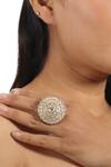 Buy_Riana Jewellery_White Stones Flower Embellished Jadtar Ring _at_Aza_Fashions