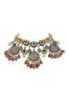 Buy_Riana Jewellery_Pink Real Jadtar Stones Meenakari Embellished Bridal Necklace Set _Online_at_Aza_Fashions