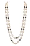 Shop_Riana Jewellery_Black Emerald Beads And Layered Necklace _at_Aza_Fashions
