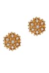 Shop Riana Jewellery White Diamonds, Stones Floral Jadtar Embellished Studs at Aza Fashions Shop_Riana Jewellery_White Diamonds, Stones Floral Jadtar Embellished Studs _at_Aza_Fashions