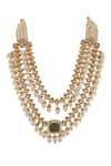 Buy_Riana Jewellery_Green Pearls Jadtar Stone Embellished Layered Bridal Necklace Set _Online_at_Aza_Fashions