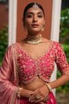 Buy_Riana Jewellery_Pink Stones Floral Meenakari Bangle _at_Aza_Fashions
