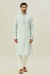 Arihant Rai Sinha_Green Cotton, Polyester Floral Pattern Kurta _Online_at_Aza_Fashions