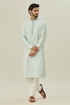 Buy_Arihant Rai Sinha_Green Cotton, Polyester Floral Pattern Kurta _Online_at_Aza_Fashions