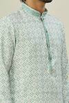 Shop_Arihant Rai Sinha_Green Cotton, Polyester Floral Pattern Kurta _Online_at_Aza_Fashions