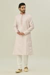 Buy_Arihant Rai Sinha_Pink Semi Cotton Digital Printed Floral Geometric Kurta _at_Aza_Fashions