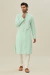 Buy_Arihant Rai Sinha_Green Jacquard, Chanderi Diamond Woven Kurta Set _Online_at_Aza_Fashions