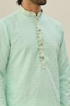 Shop_Arihant Rai Sinha_Green Jacquard, Chanderi Diamond Woven Kurta Set _Online_at_Aza_Fashions