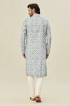 Shop_Arihant Rai Sinha_Blue Cotton Embroidery Mandala Butti Print Kurta _at_Aza_Fashions