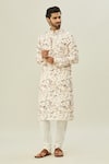 Buy_Arihant Rai Sinha_White Semi Cotton Print Floral Kurta _at_Aza_Fashions